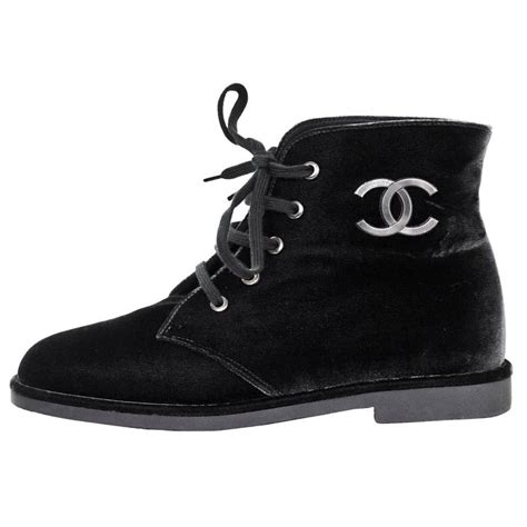 chanel flat ankle boots velvet|chanel shoes website.